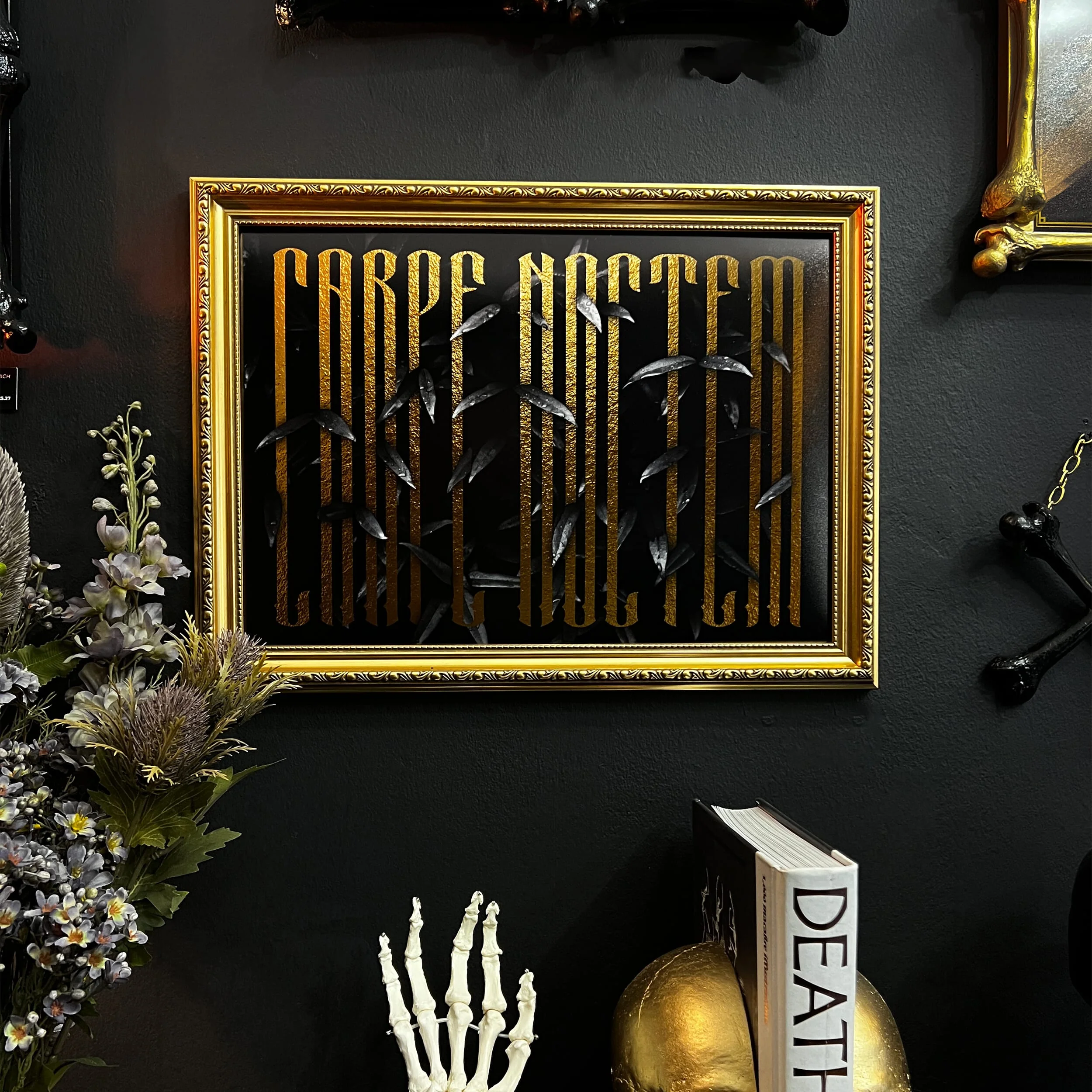 Carpe Noctem - Black & Gold Print - Image 5