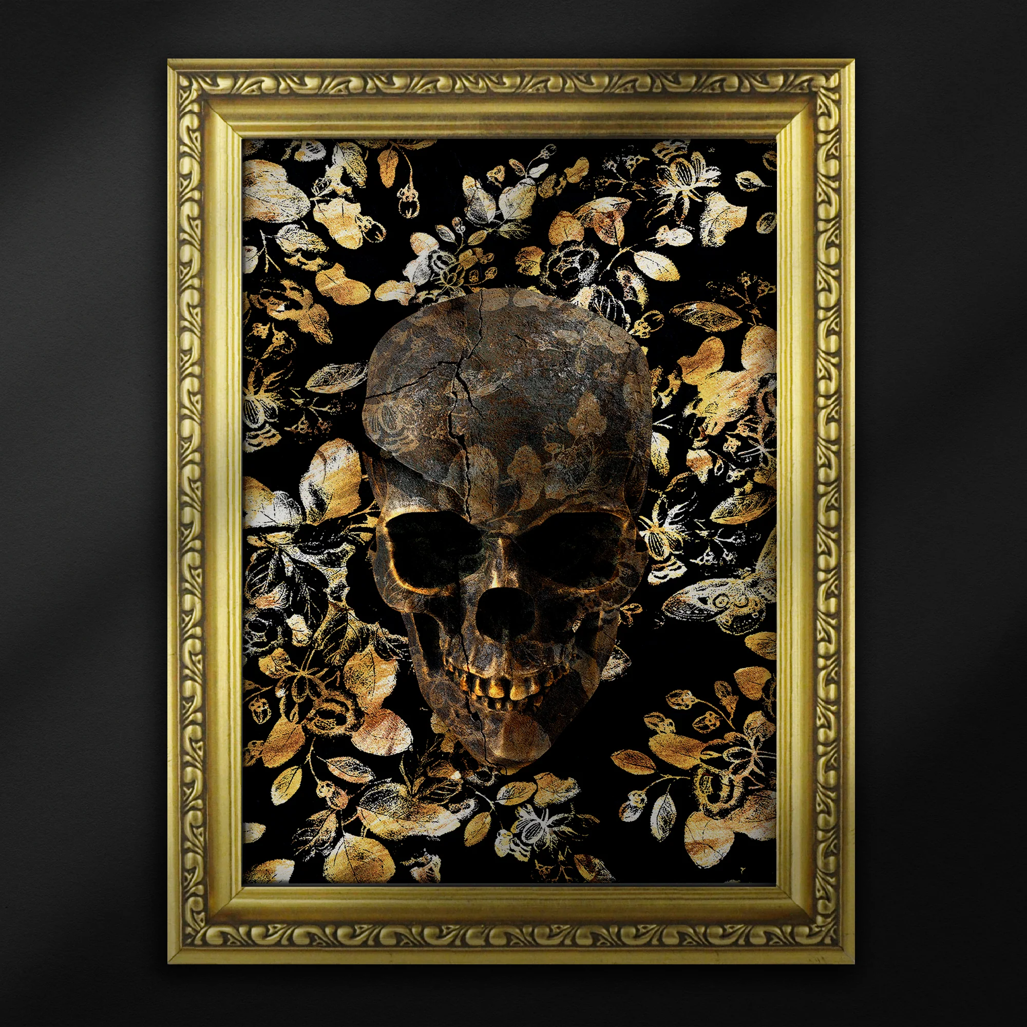 Cracked Gold Skull Print - Image 3