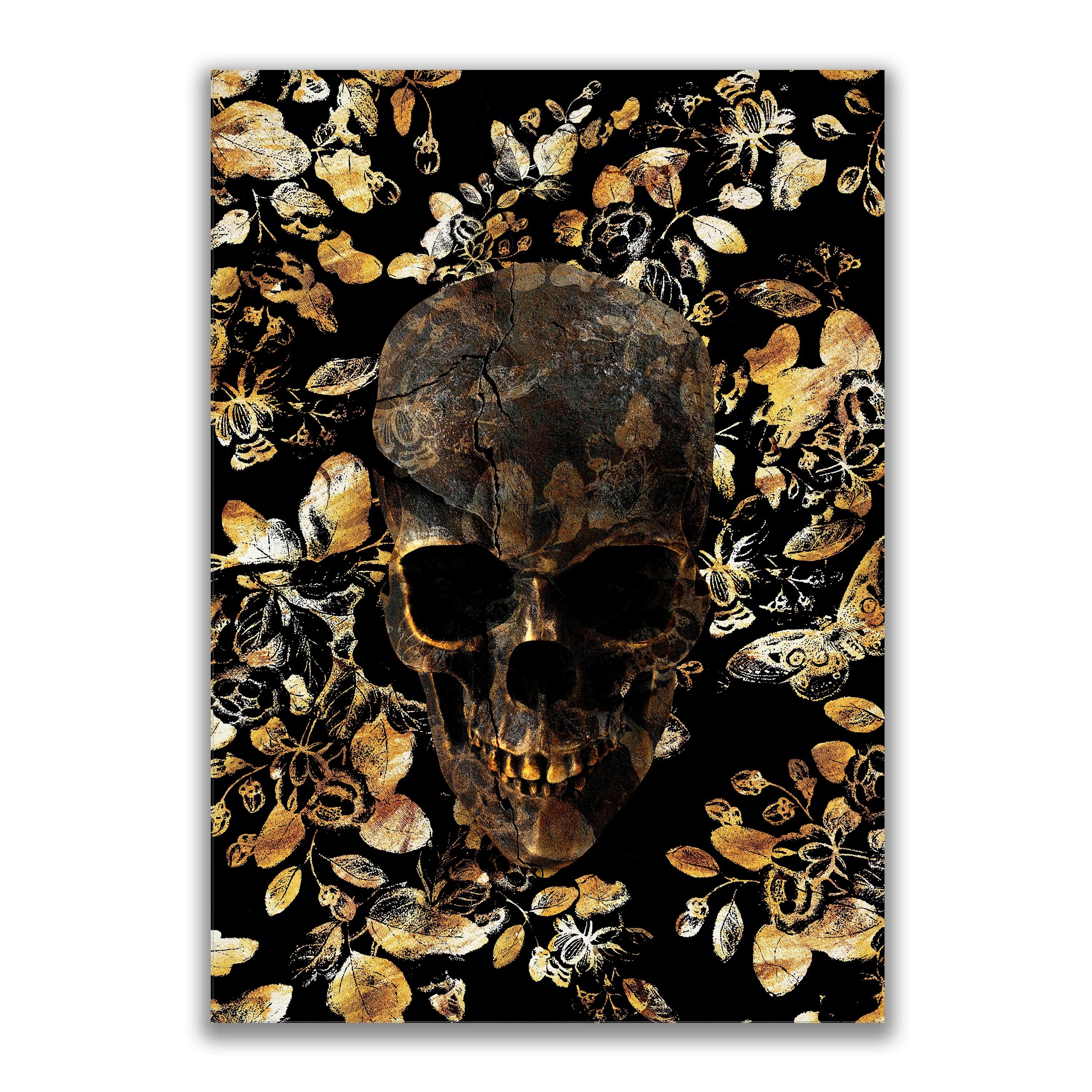 Cracked Gold Skull Print - Image 4